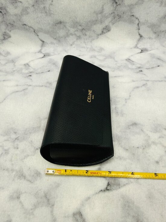 CELINE Sunglasses Case,Black Faux Leather Magnetic Case,Cleaning Cloth,Auth Card main image 6